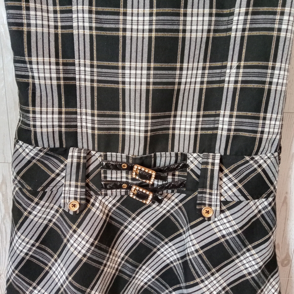 The Children's Place Plaid Sleeveless Dress Buckle Accent Girls Size 12 - Picture 3 of 10